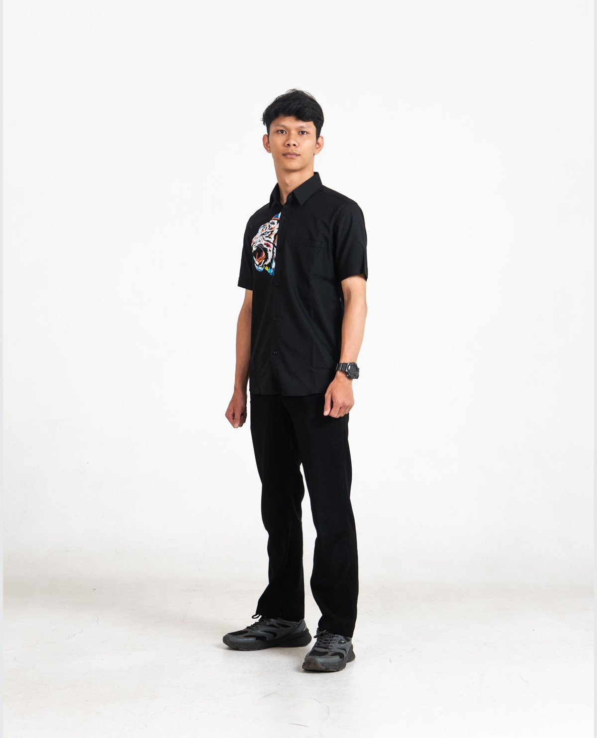 Kemeja Formal Motif Harimau