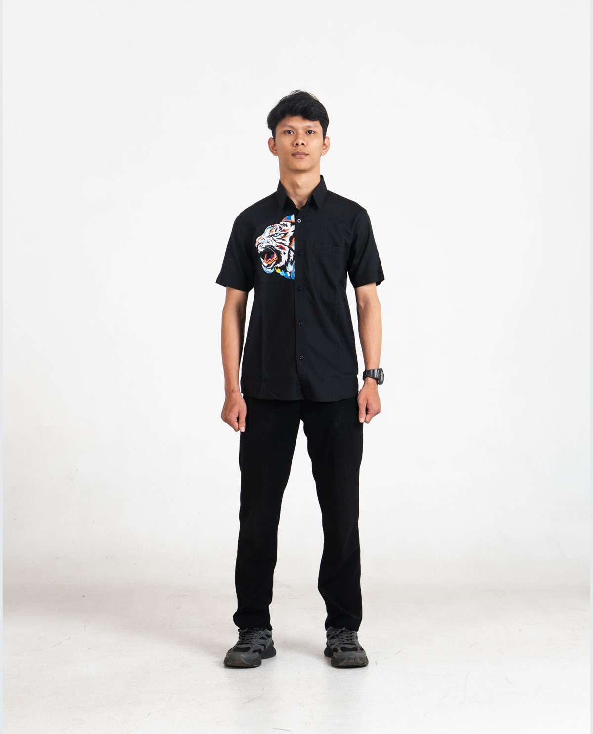 Kemeja Formal Motif Harimau
