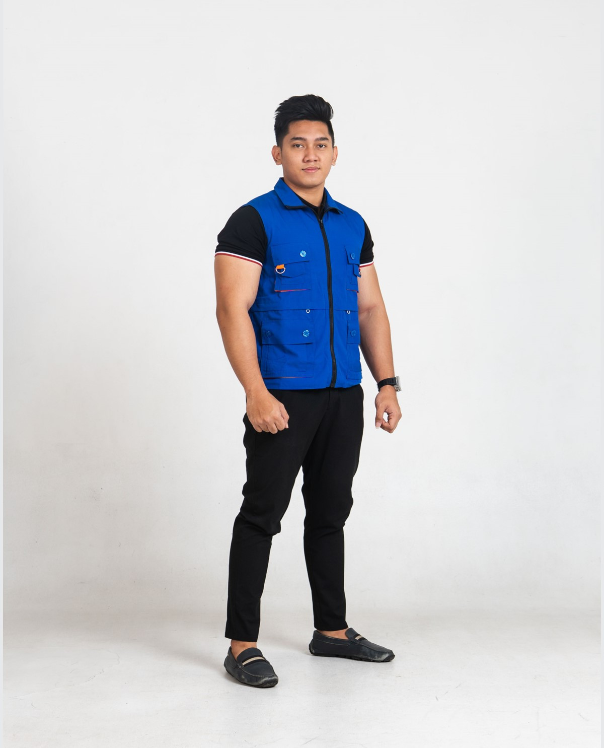 Rompi Biru Casual Modern