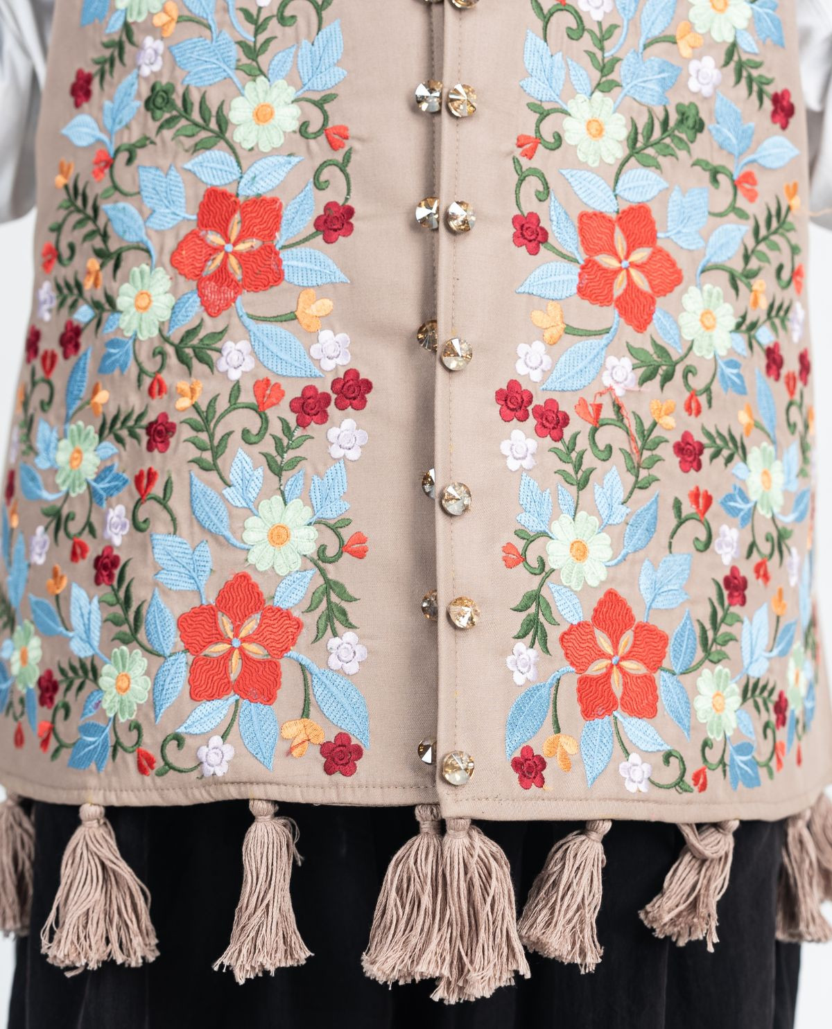 Outer Krem Floral Umbul-umbul