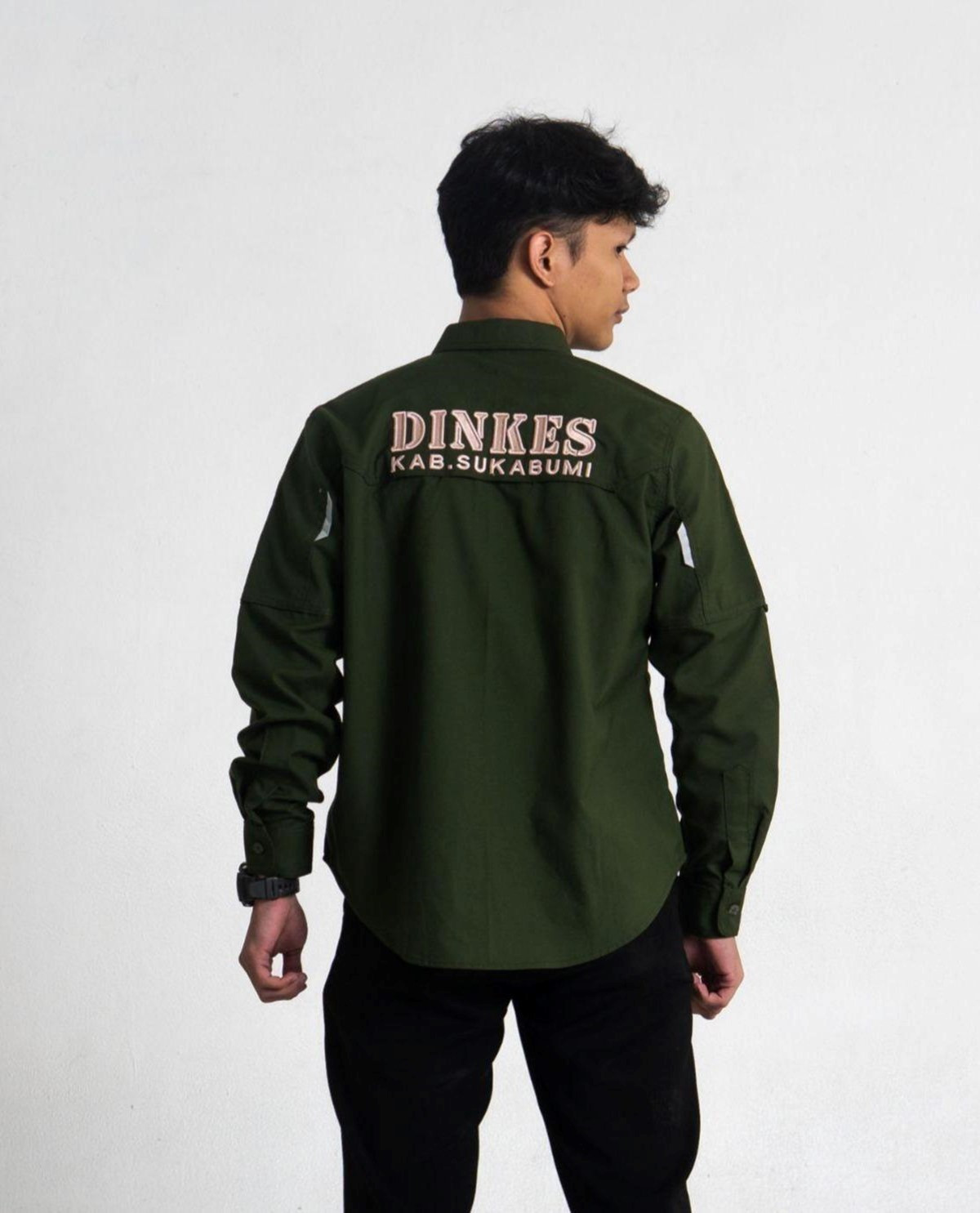 Kostum Kemeja Hijau Army Tactical Lengan Panjang Pria/Wanita Series Premium