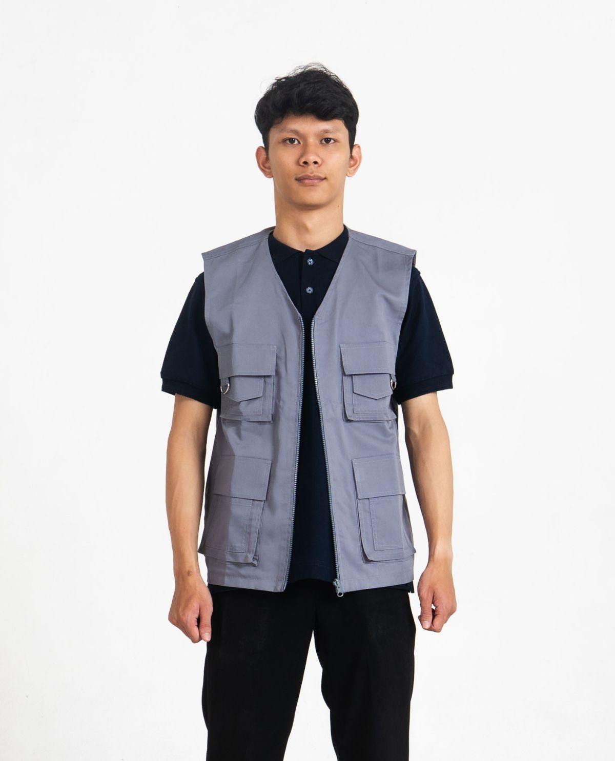 Vest/Rompi Kostum Warna Abu Pria/Wanita Series Medium