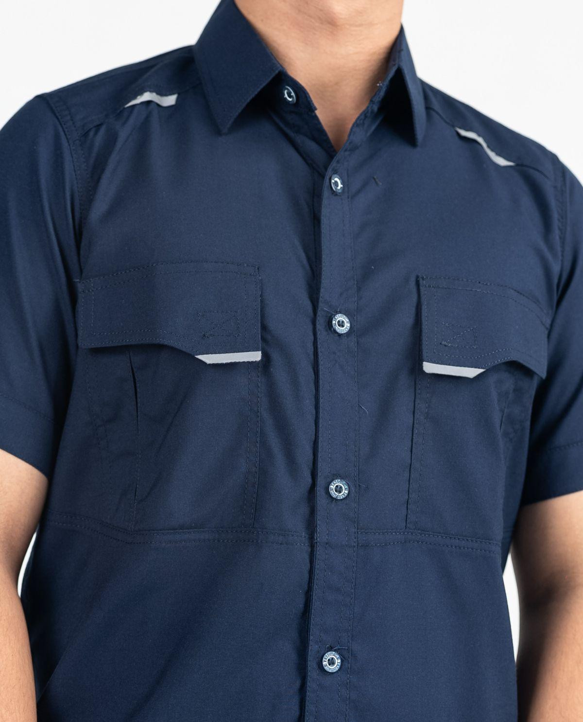 Kemeja Polos Lengan Pendek Warna Navy Series Balistic 2