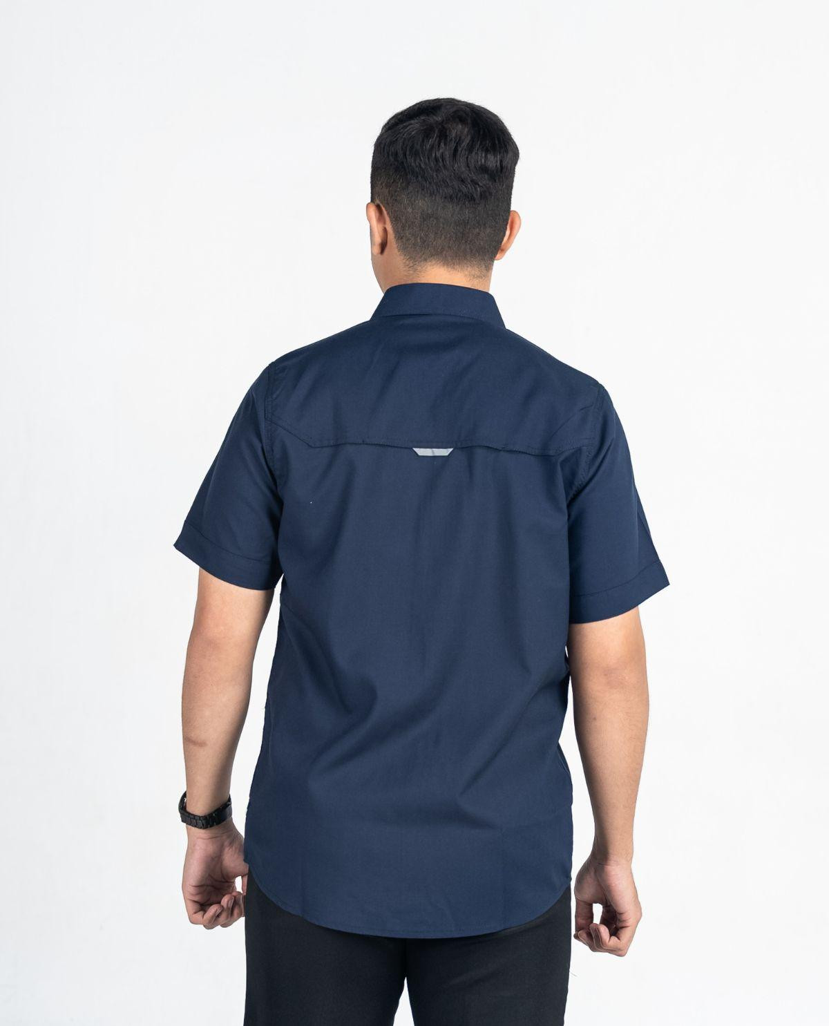 Kemeja Polos Lengan Pendek Warna Navy Series Balistic 2