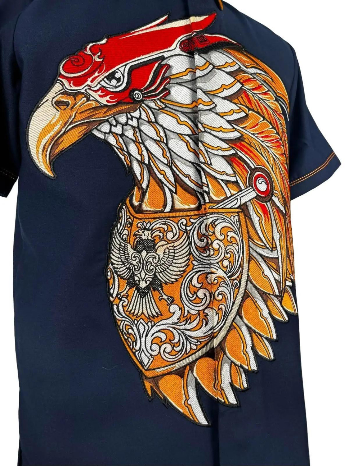 Kemeja Casual "Nusantara" Bordir 3D Motif Garuda Lengan Pendek Best Tailor (Special Edition)
